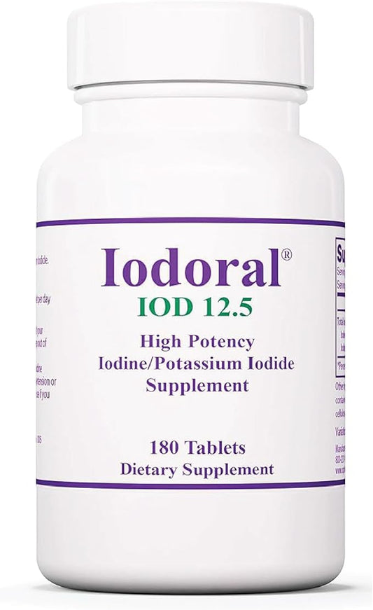 Iodoral 12.5 mg – Iodine Supplements for Thyroid Support, Potassium Iodide Tablets, Lugol Solution, Daily Vitamins and Minerals, High Potency Iodine Tablets – 180 Tablets 1-Pack