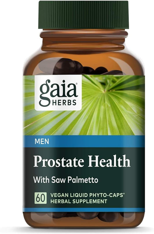 Gaia Herbs Prostate Health - Supports Prostate Health and Function for Men - with Saw Palmetto, Green Tea, Nettle Root, and White Sage - 60 Vegan Liquid Phyto-Capsules (20-Day Supply)