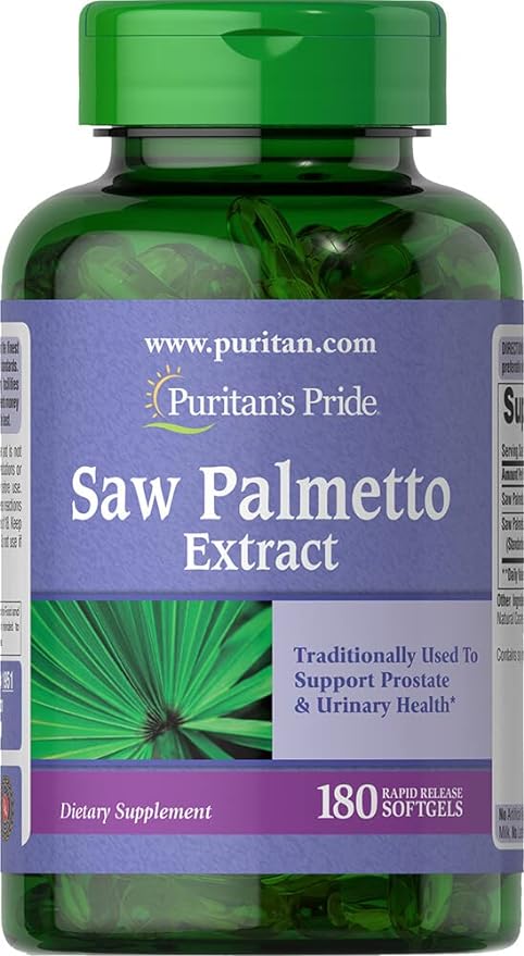 Puritan's Pride Saw Palmetto Extract, Supports Urinary Function and Promotes Prostate heatlh,Softget 180 Count