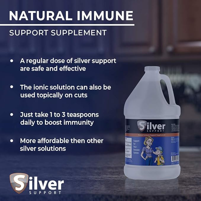 Nano Ionic Silver Technology (1 gallon) with Cutting-Edge 10 ppm - Liquid Immune Booster for Kids, Pets & Adults Enhances Wellness