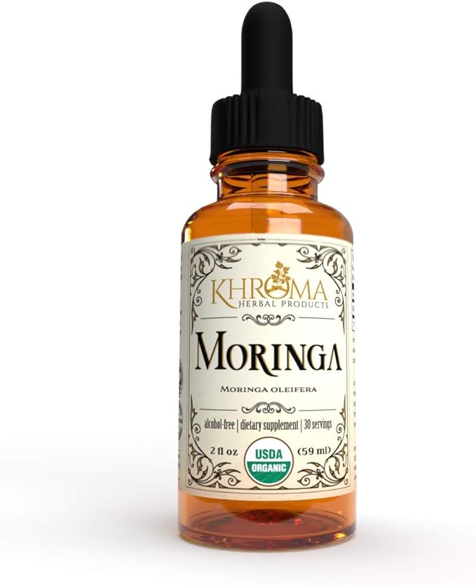 Organic Moringa - 2 oz Liquid in a Glass Bottle - 30 Servings - by Khroma Herbal products