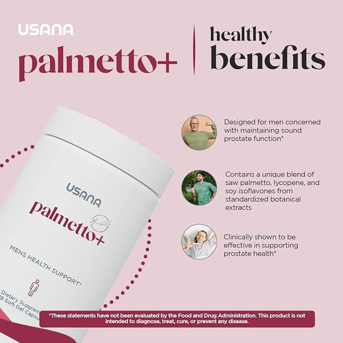 USANA Palmetto Plus Saw Palmetto Prostate Supplement for Men - (28 Capsules per Container) - Serving Size: 1 Capsule