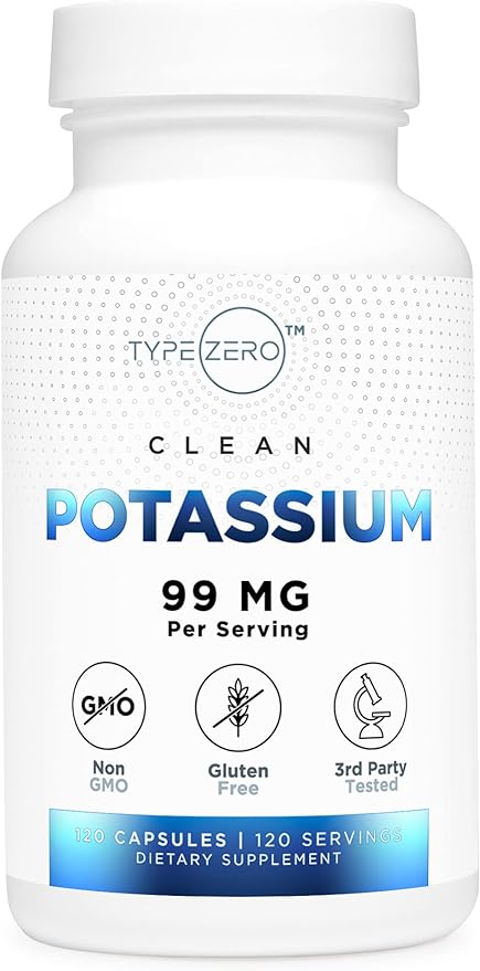 Type Zero Potassium Citrate (99mg, 120 Capsules) - Gluten Free, Non-GMO