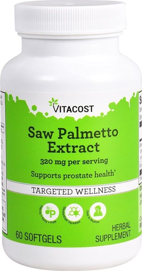 Vitacost Saw Palmetto Extract with Pumpkin Seed Oil -- 320 mg per serving - 60 Softgels