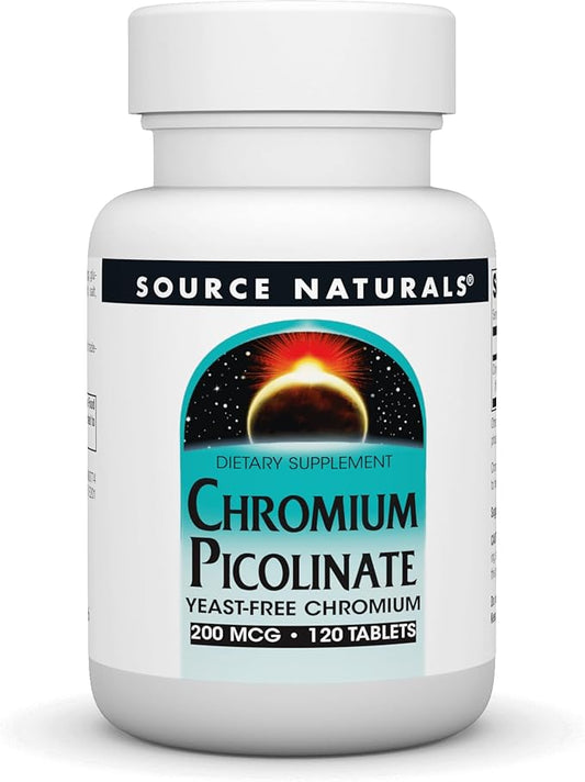 Source Naturals Chromium Picolinate 200 Mcg Tablet, 120 Count