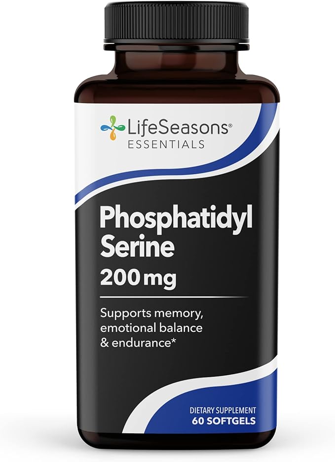 LifeSeasons Essentials Phosphatidylserine - Brain Health Supplement - Supports Memory, Emotional Balance & Endurance - Boosts Cognitive Function & Improves Athletic Performance - 200mg per 2 Softgels