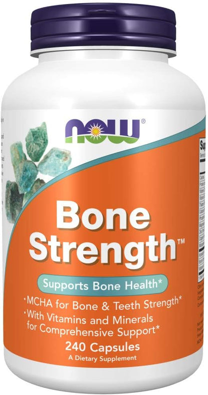 NOW Supplements, Bone Strength™ with Microcrystalline Hydroxyapatite (MCHA), Magnesium and Vitamins C,D and K, 240 Capsules