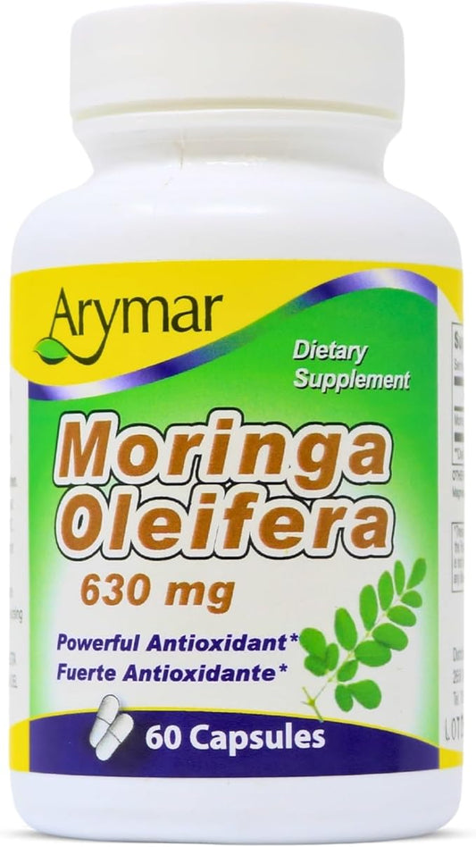 Moringa Oleifera 630mg - 60 Vegetarian Capsules - Antioxidant-Rich Supplement for Overall Wellness