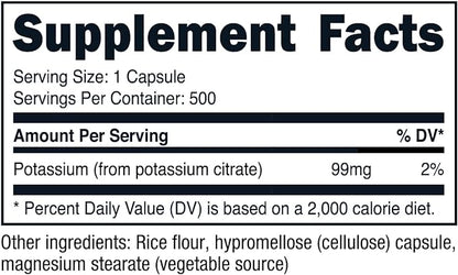 Nutricost Potassium Citrate 99mg, 500 Capsules