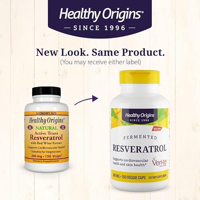 Healthy Origins Resveratrol (Trans-Resveratrol), 300 mg - European Resveratrol Nutritional Supplements - Vegan, Non-GMO & Gluten-Free Antioxidant Supplement - 150 Veggie Capsules