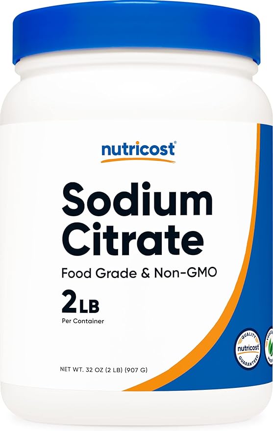 Nutricost Sodium Citrate Powder 2LB (32oz) - Food Grade, Non-GMO - Emulsifier, Natural Flavor Enhancer, Food Preservant