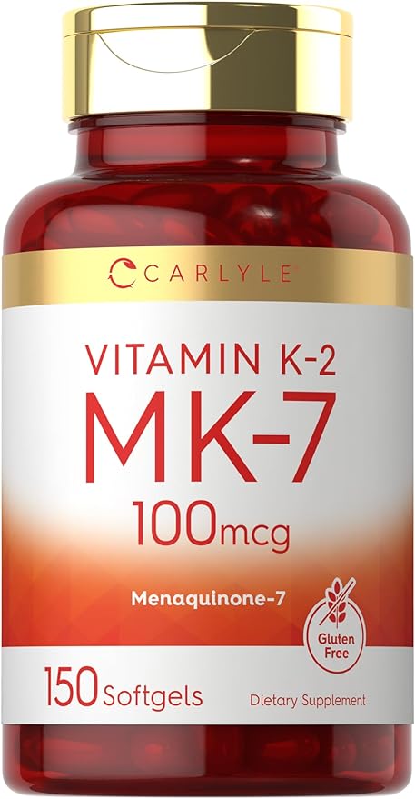 Carlyle Vitamin K2 MK7 100 mcg | 150 Softgels | Non-GMO, Gluten Free Supplement