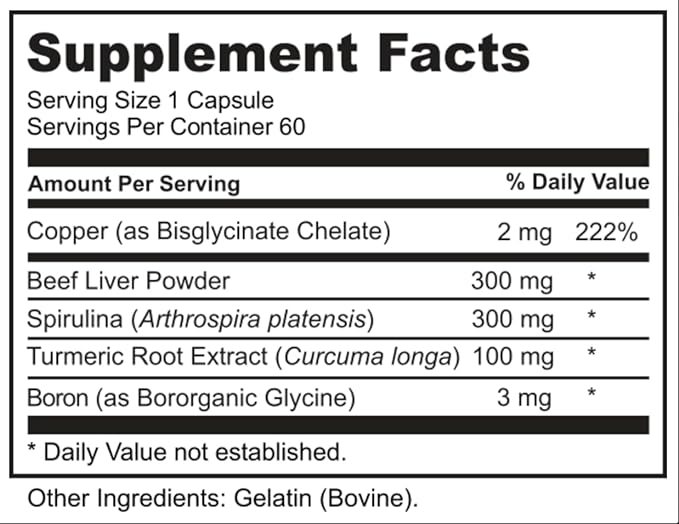 Formula IQ - Recuperate IQ: 5-in-1 Copper Supplements with Copper Bisglycinate - Easy-to-Swallow 2mg Capsules - High Absorption, Boosts Energy (60 Ct)