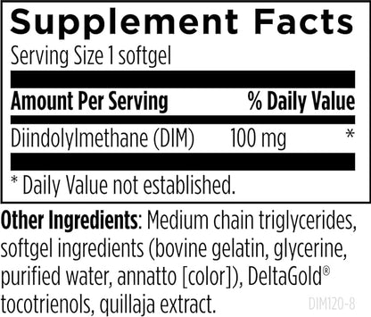 Designs for Health DIM-Evail - 100mg DIM Supplement Enhanced Absorption Diindolylmethane - Supports Healthy Estrogen Metabolism & Women's Health - Non-GMO & Soy-Free (120 Softgels)