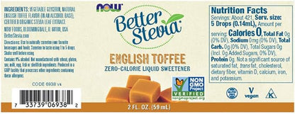 NOW Foods Liquid Stevia, English Toffee, 2 Fluid Ounce