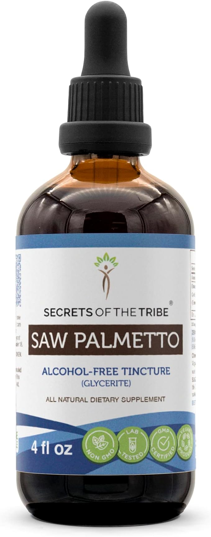 Saw Palmetto Tincture Alcohol-Free Liquid Extract, Saw Palmetto (Serenoa Repens) Dried Berry (4 FL OZ)