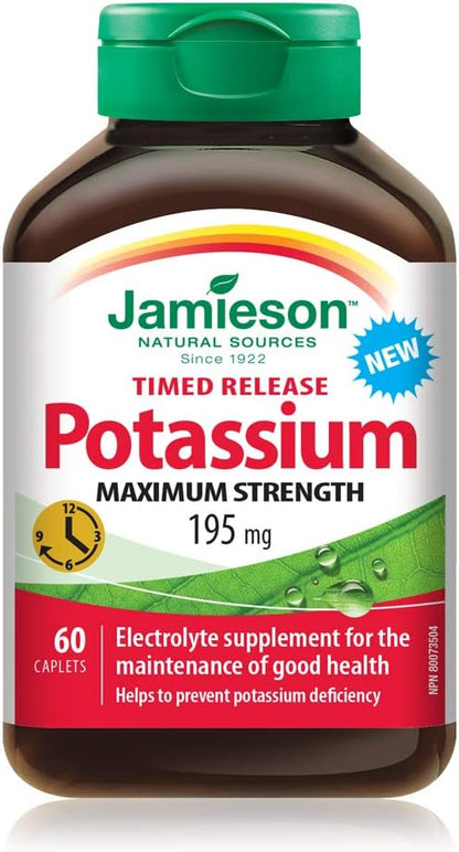 Jamieson Potassium 195mg, 60 caplets