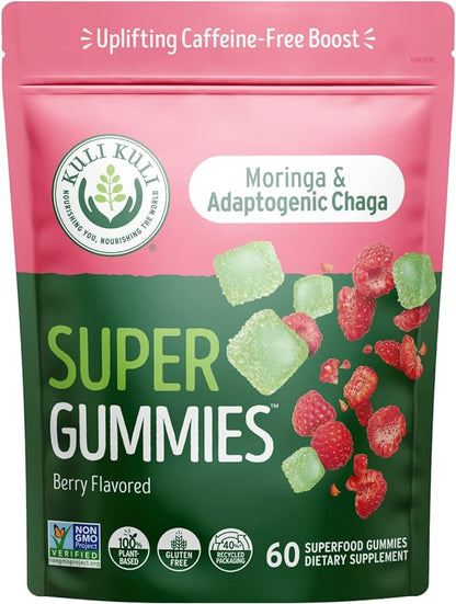 Kuli Kuli Super Energy Gummies - Energy Supplements with Moringa, Caffeine-Free Natural Energy Booster - 60 Non-GMO, Gluten-Free Moringa Gummies