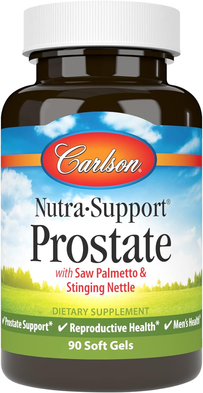 Carlson - Nutra-Support Prostate, with Saw Palmetto & Stinging Nettle, Prostate Support, Reproductive Health & Men's Health, 90 Softgels