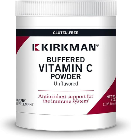 Kirkman - Buffered Vitamin C Powder - 7 oz - Potent Antioxidant - Supports Immune Health - Hypoallergenic