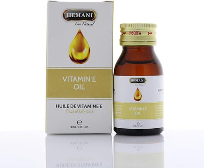 Hemani Vitamin E Oil 30mL (1 FL OZ) - 100% Edible Oil - Essential Fatty Acid Dietary Supplement