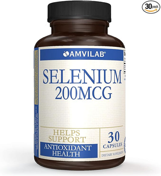 Selenium 200, Selenium 200mcg | Healthy Immune, Thyroid Function, Antioxidant Support | High Absorption Formula | Vegan & Non-GMO | 30ct