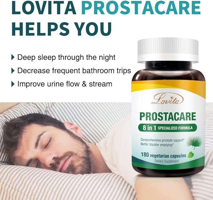 Prostate Health, 8 in 1 Exclusive Prostate Supplements for Men with Saw Palmetto 500mg, Stinging Nettle, Lycopene, Prevent Hair Loss & Normal Urination Frequency, 180 Veggie Capsules