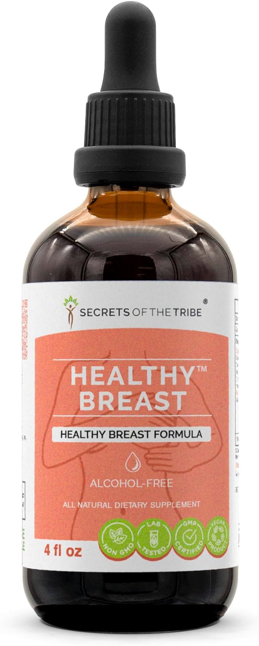 Secrets of the Tribe Healthy Breast Alcohol-Free Extract, Burdock, Vitex, Wild Yam, Red Clover, Chamomile, Yarrow. Glycerite Tincture Healthy Breast Formula (4 fl oz)