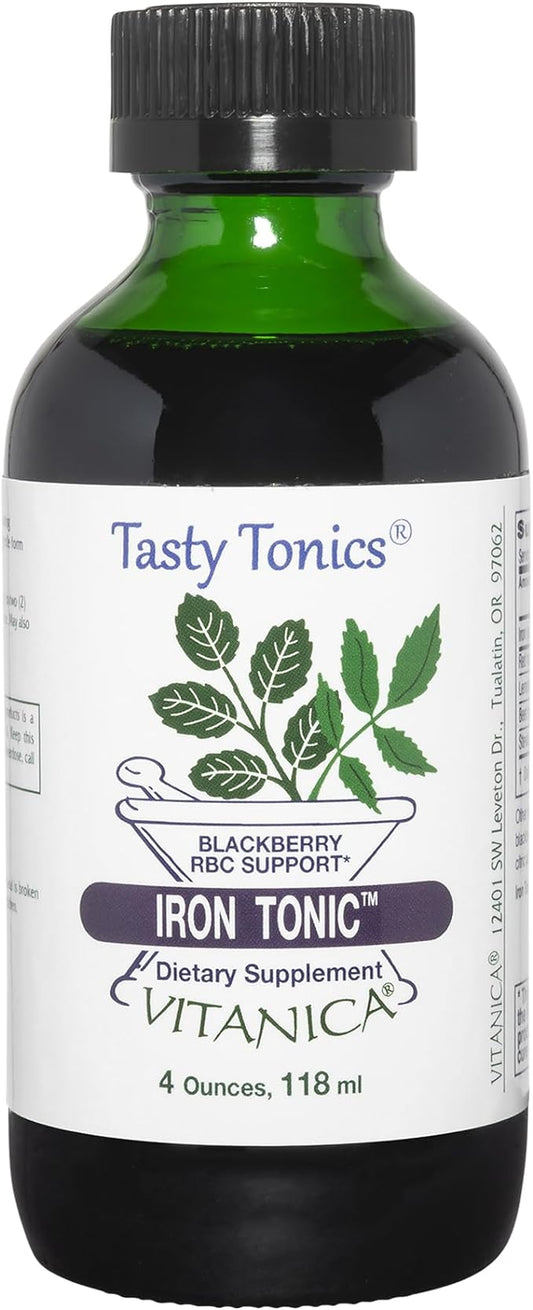 Vitanica Iron Tonic, Liquid Iron Supplement, Red Blood Cell Support, Vegan, 4 Ounce