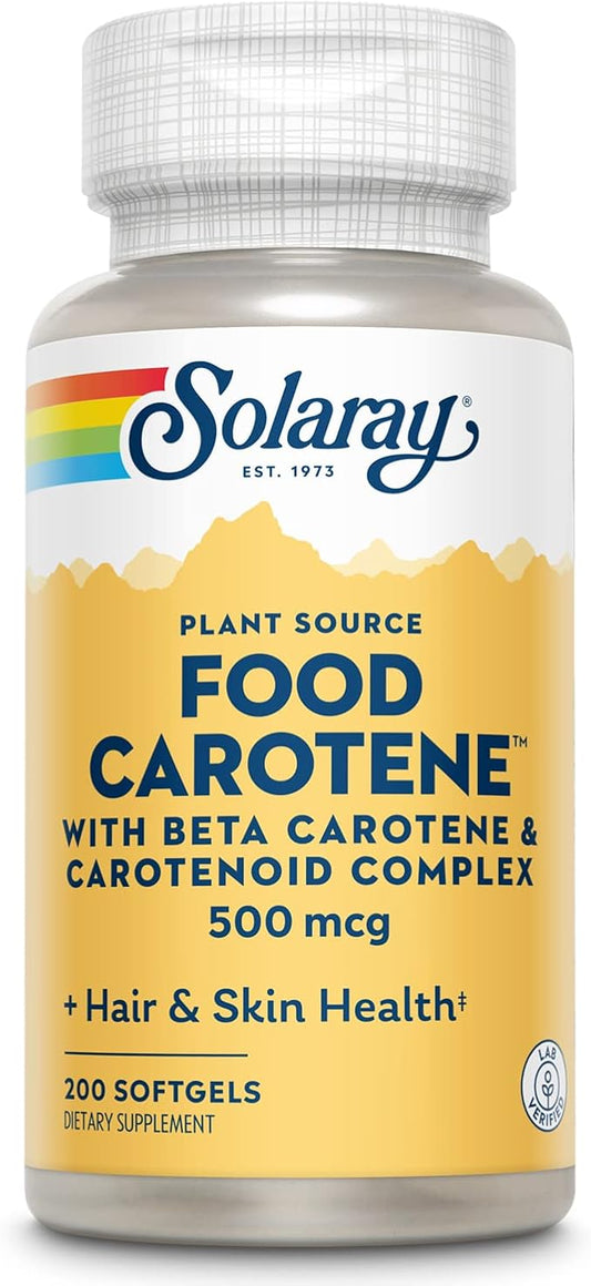 SOLARAY Food Carotene, Vitamin A 10000 IU | Healthy Skin, Eyes, Antioxidant & Immune Support (200 CT)