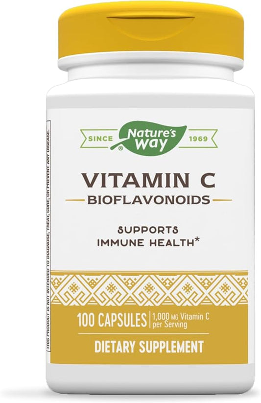 Nature’s Way Vitamin C with Bioflavonoids Immune Support 1000 mg per Serving 100 Capsules