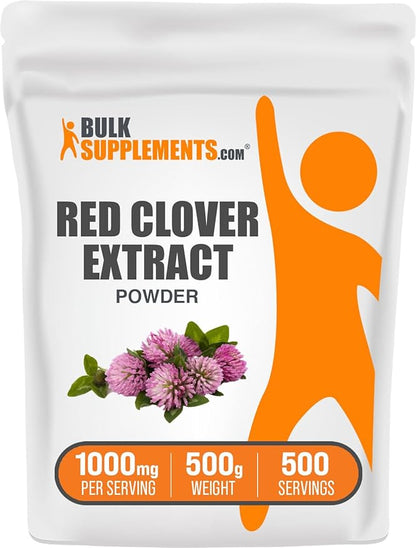 BulkSupplements.com Red Clover Extract - Red Clover Leaf Extract - Red Clover Powder - Antioxidants Supplement - Red Clover Blossom Extract for The Hair and Bones (500 Grams - 1.1 lbs)