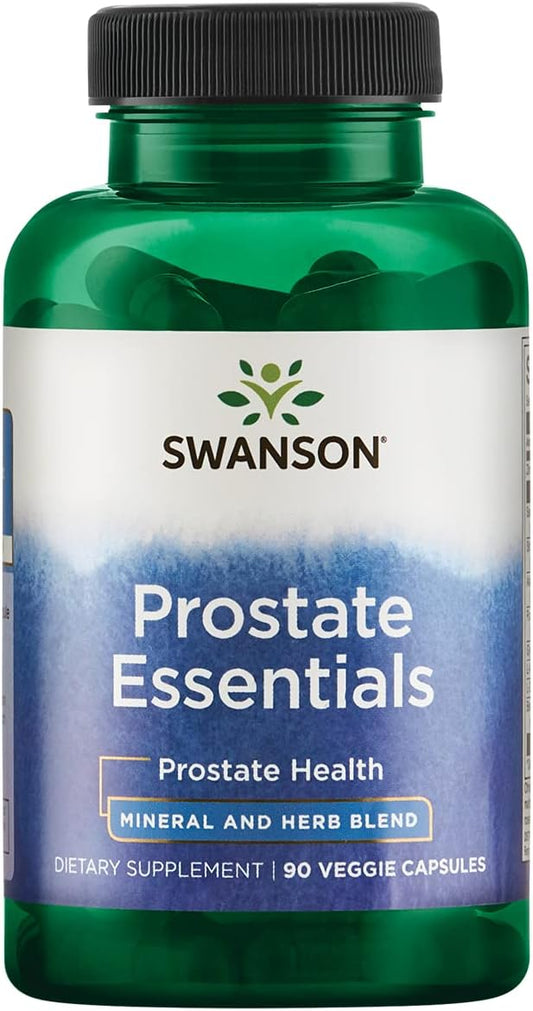 Swanson Prostate Essentials - Mineral and Herbal Supplement Promoting Prostate Health Support - Zinc andSaw Palmetto Formula Aiding Urinary Tract Flow and Bladder Control -(90 Veggie Capsules) 1 Pack