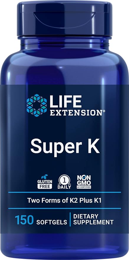 Life Extension Super K, 150 Softgels, with Vitamin K1 and K2 - MK4 & MK7