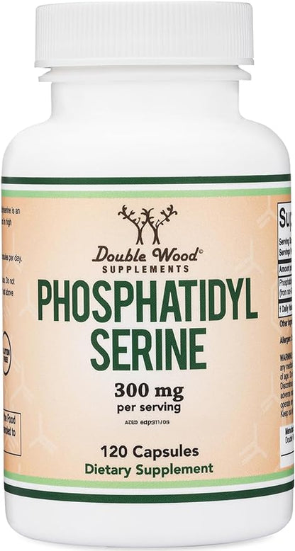 PhosphatidylSerine Supplement 300mg Per Serving, 120 Capsules (Phosphatidyl Serine Complex) by Double Wood