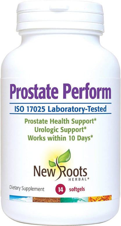 NEW ROOTS HERBAL Prostate Perform Supplement (14 Softgels) Saw Palmetto with Vitamins & Zinc