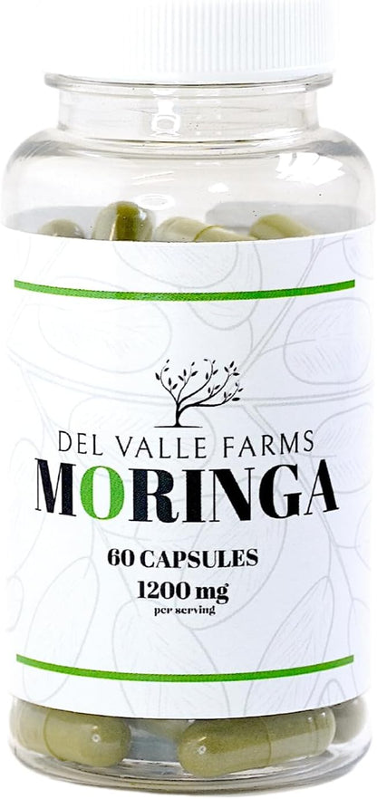 Moringa Capsules, Moringa Powder Organic. Moringa Leaf. Energy, Metabolism, Immune Support, Lactation Support & Superfood Antioxidant. 60ct. 1200mg per Serving. Grown in USA.