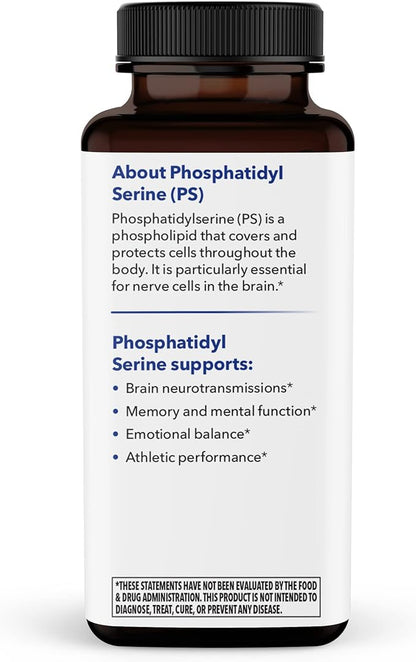 LifeSeasons Essentials Phosphatidylserine - Brain Health Supplement - Supports Memory, Emotional Balance & Endurance - Boosts Cognitive Function & Improves Athletic Performance - 200mg per 2 Softgels