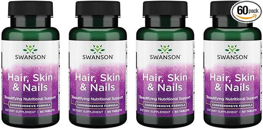 Swanson Hair Skin '&'amp; Nails 60 Tabs (4 Pack)