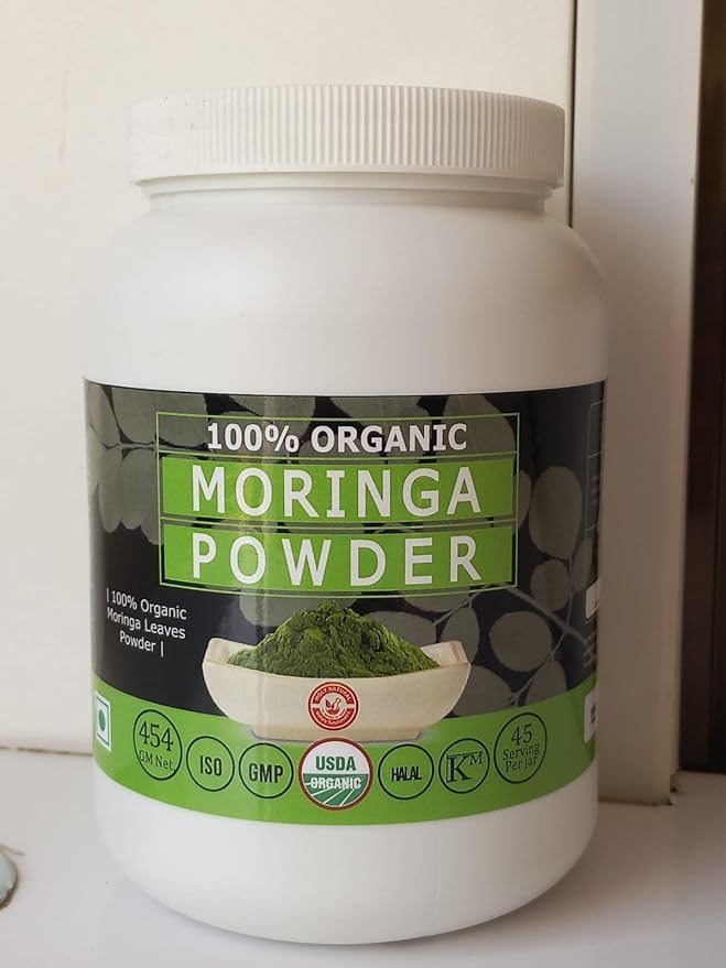 Moringa Leaves Powder- 16 Oz, Moringa Oleifera, Pure & Natural, Have Excellent Source of Many Vitamins and Mineral I RAW, Greenish Like Leaves, NO Preservative, Non GMO