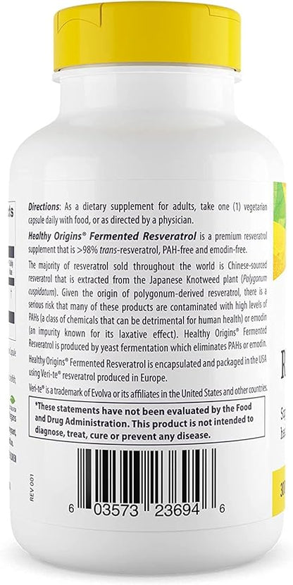 Healthy Origins Resveratrol (Trans-Resveratrol), 300 mg - European Resveratrol Nutritional Supplements - Vegan, Non-GMO & Gluten-Free Antioxidant Supplement - 150 Veggie Capsules