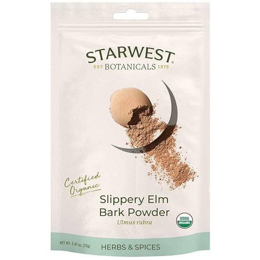 Starwest Botanicals Slippery Elm Bark Powder Organic Eco-Friendly (2.47 oz)