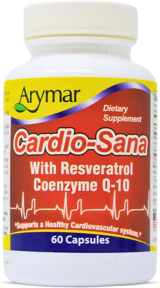 Cardio-Sana Supplement, Co-Enzyme Q-10 100 mg, Resveratrol 300 mg, 60 Capsules