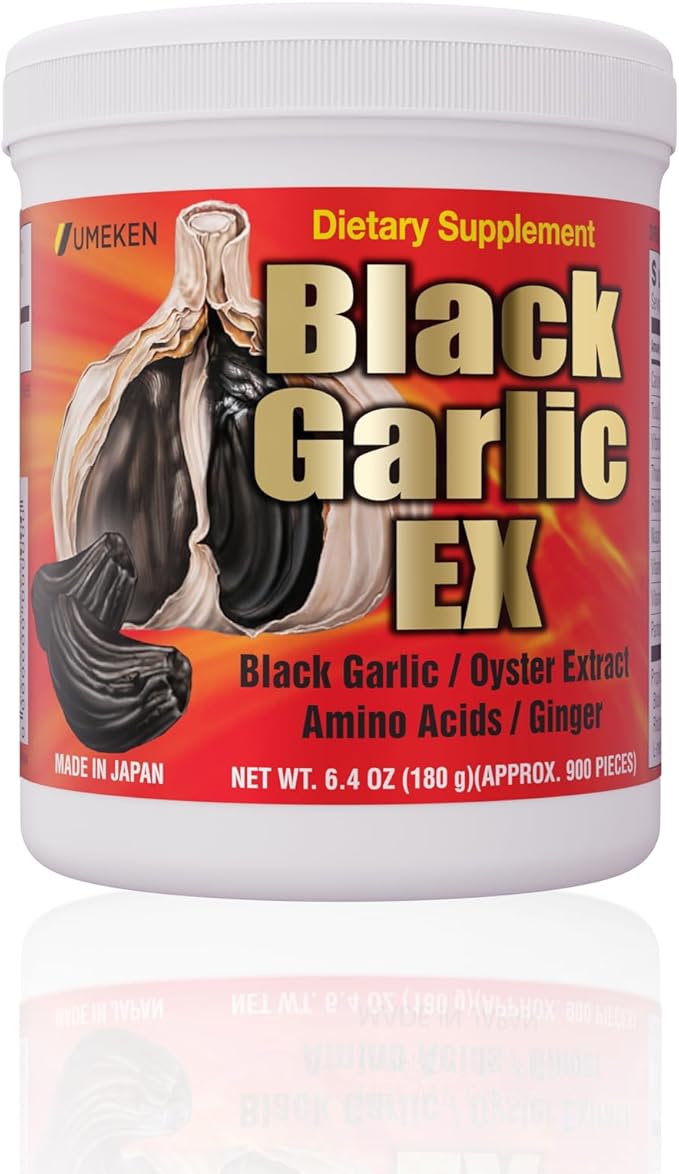 Umeken Black Garlic EX - Fermented Black Garlic Extract rich in Vitamin B1, Antioxidants, Allicin, Amino Acids. Great for Energy, Stamina, Strengthening Immune System, Natural Antibiotic.