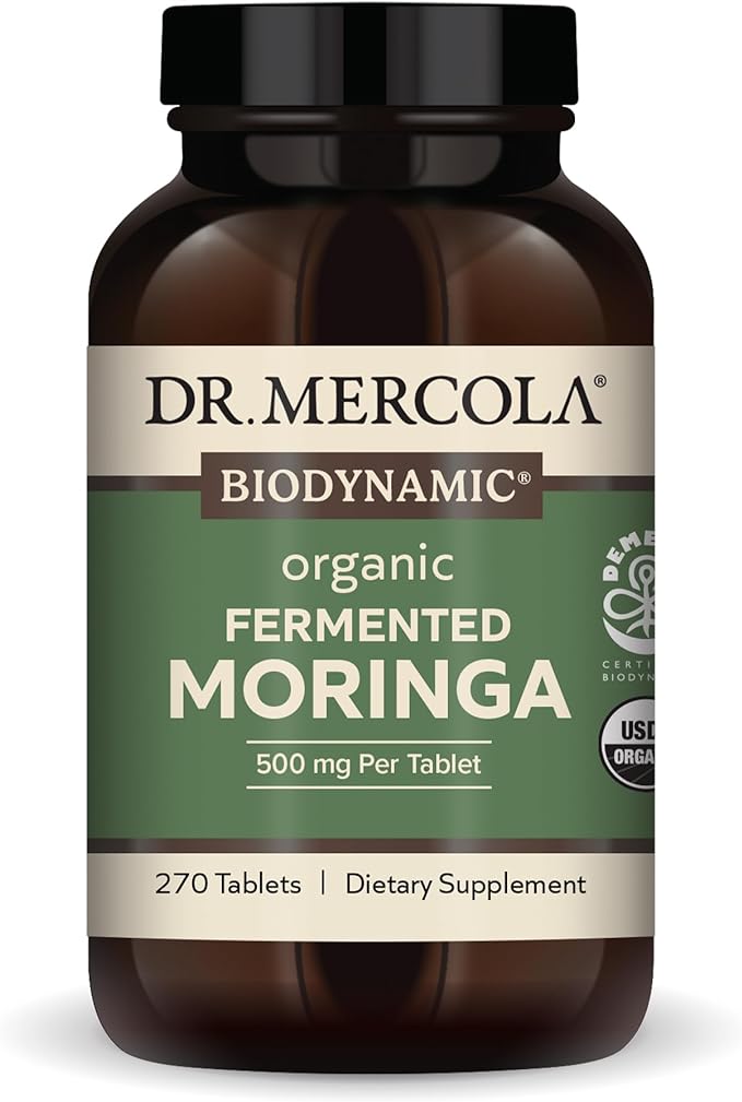 Dr. Mercola - Biodynamic Organic Fermented Moringa Dietary Supplement, 270 Servings (270 Tablets)