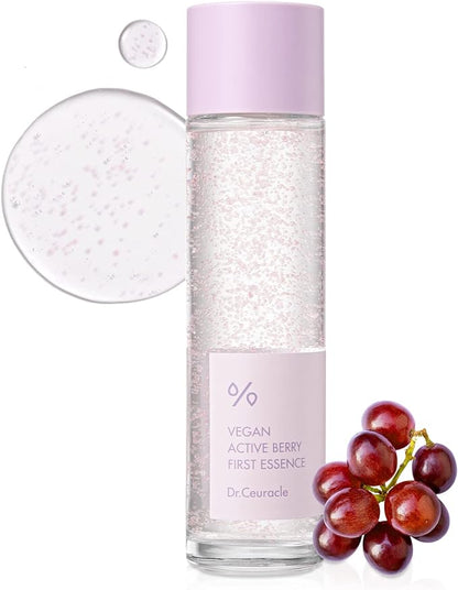 Dr.Ceuracle Vegan Active Berry First EssenceㅣHigh-Density Resveratrol Capsules from French Grapes, Vitamin A from Cranberry, Upcycled Grape Seed OilㅣBoosting Vitality, Revive & Rejuvenate Skin