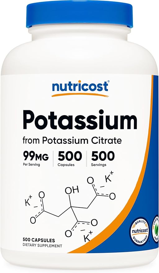 Nutricost Potassium Citrate 99mg, 500 Capsules