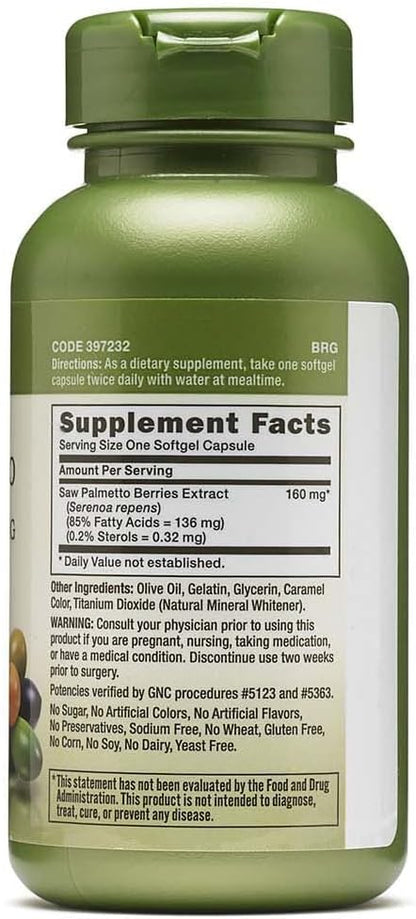 GNC Herbal Plus Saw Palmetto Extract 160mg