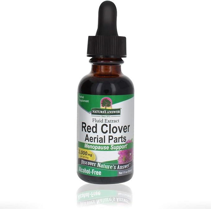 Nature's Answer Alcohol-Free Red Clover Extract Supplement, 1-Fluid Ounce | Natural Mood Support | Hormone Balance for Women | Menopausal Support