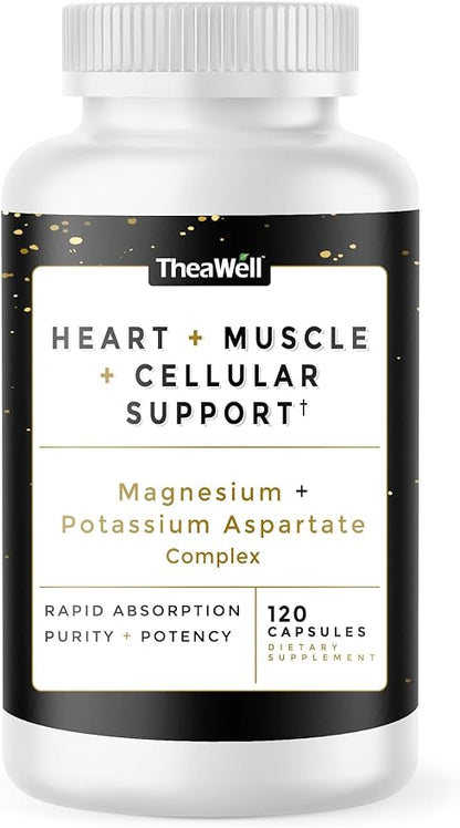 Heart + Muscle + Cellular Support - 120 Capsules, Magnesium Aspartate, Potassium Aspartate